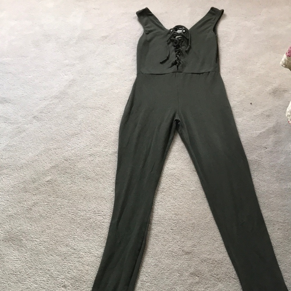 Lace up jump suit
